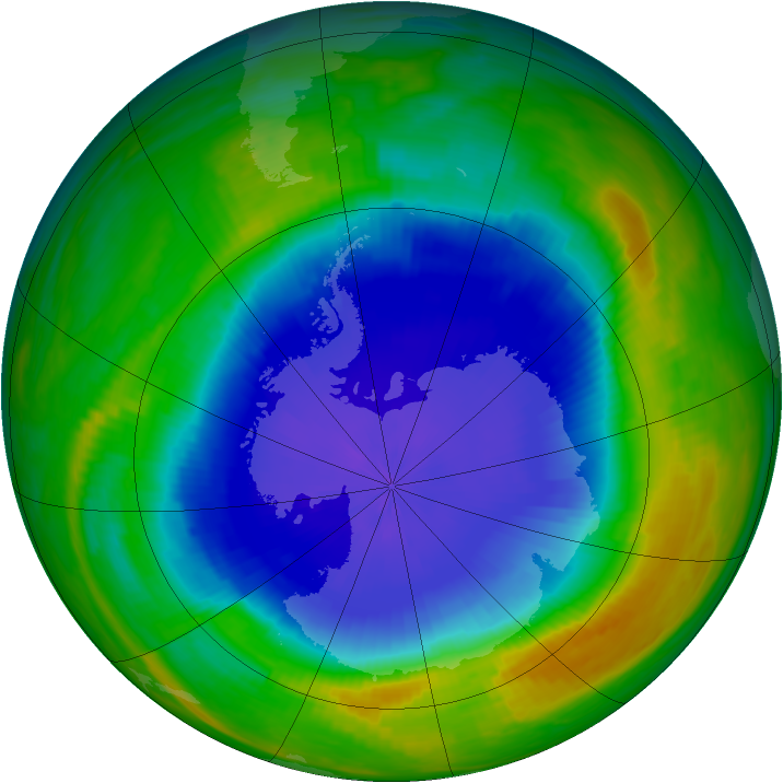 Antarctic ozone map for 07 November 1987